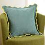 1_Tamara Day Sophie 22" x 22" Sage, Red & Yellow Down Fill Pillow