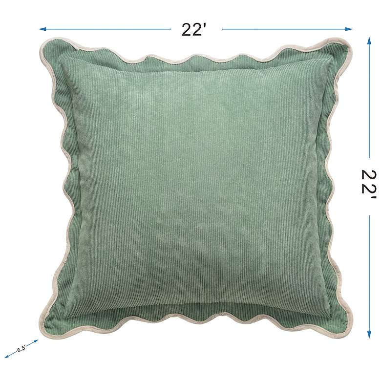 Image 7 Tamara Day Sophie 22" x 22" Seafoam, Lavender & Cream Down Fill Pillow more views