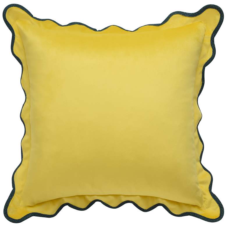 Image 2 Tamara Day Sophie 22" x 22" Yellow & Blue Down Fill Pillow