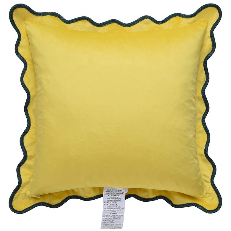 Image 4 Tamara Day Sophie 22" x 22" Yellow & Blue Down Fill Pillow more views
