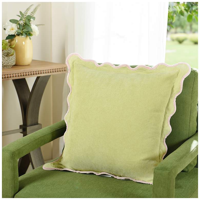 Image 1 Tamara Day Sophie 22" x 22" Yellow, Grey & Light Pink Down Fill Pillow
