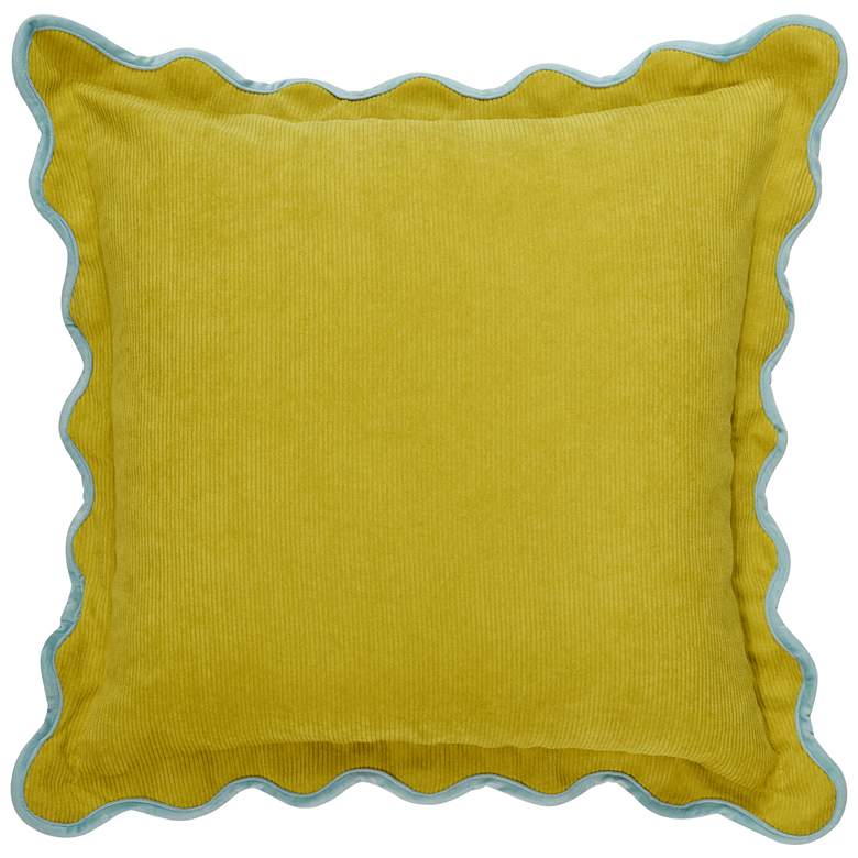 Image 2 Tamara Day Sophie 22" x 22" Yellow, Red & Light Blue Down Fill Pillow