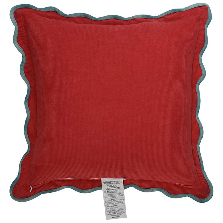Image 4 Tamara Day Sophie 22" x 22" Yellow, Red & Light Blue Down Fill Pillow more views