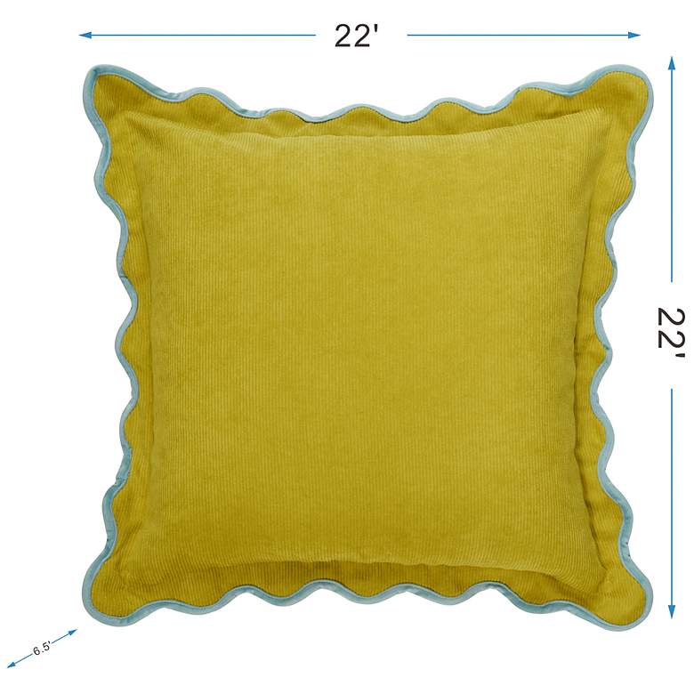 Image 7 Tamara Day Sophie 22" x 22" Yellow, Red & Light Blue Down Fill Pillow more views
