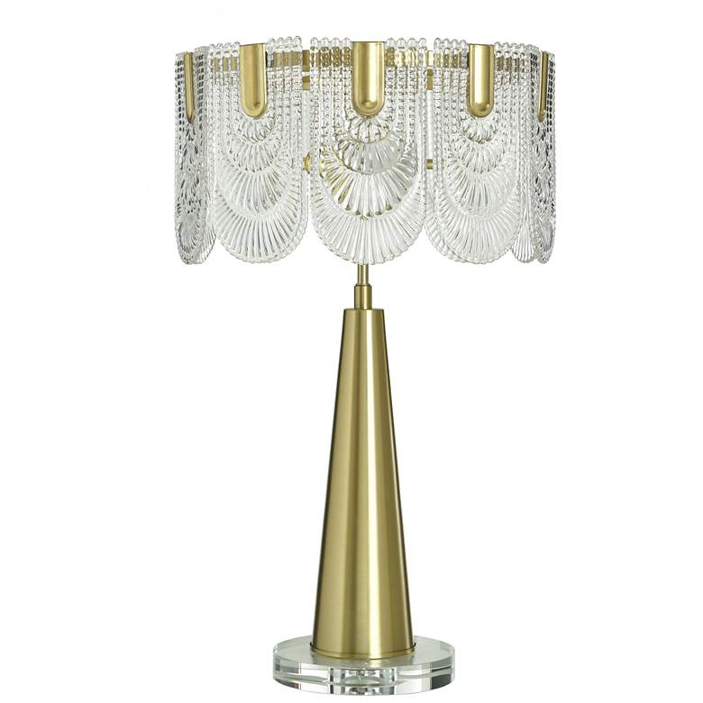 Image 2 Tamara Day Verena 28" High Polished Brass Steel Table Lamp With Clear Shade