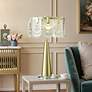 1_Tamara Day Verena 28" High Polished Brass Steel Table Lamp With Clear Shade