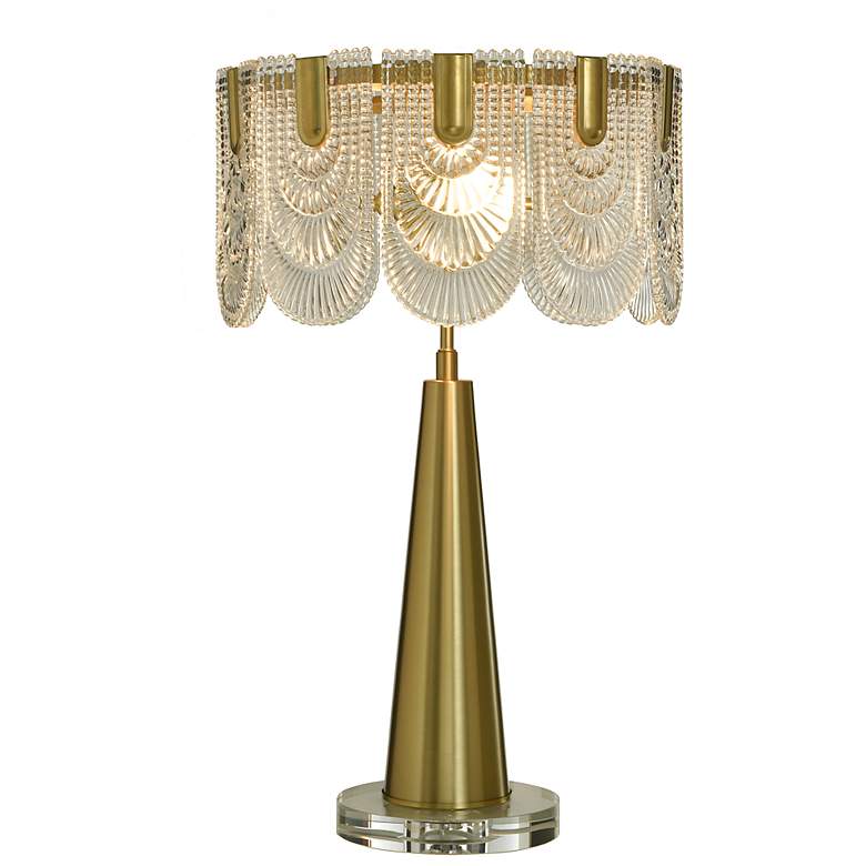 Image 3 Tamara Day Verena 28" High Polished Brass Steel Table Lamp With Clear Shade more views