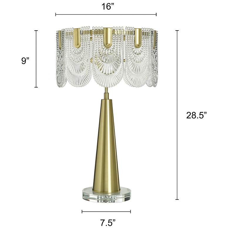 Image 7 Tamara Day Verena 28" High Polished Brass Steel Table Lamp With Clear Shade more views