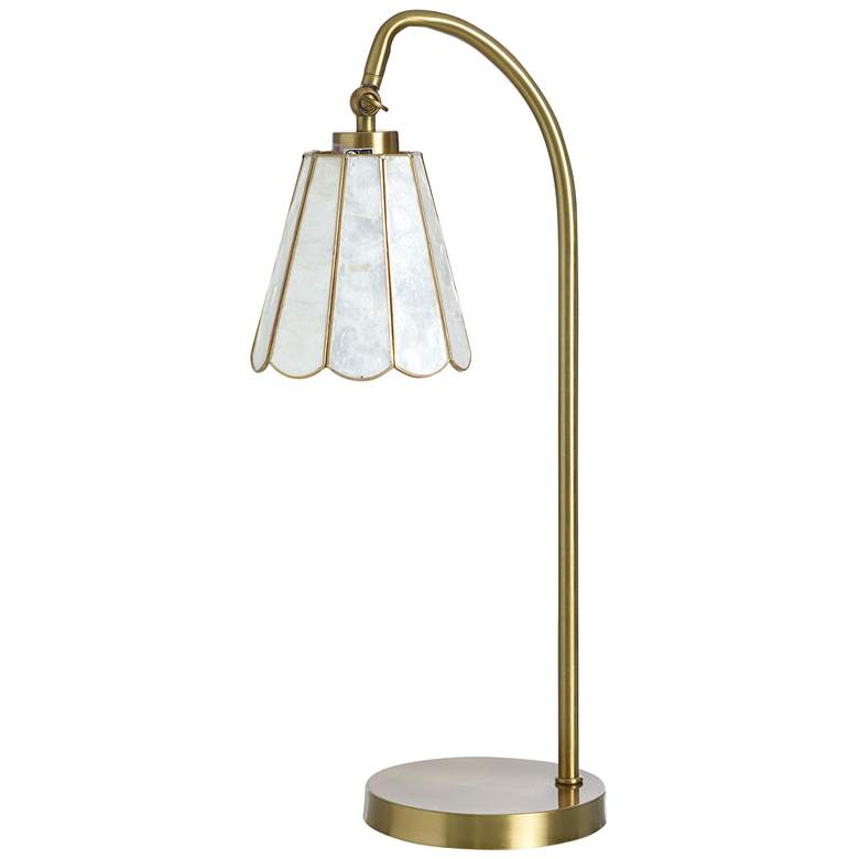Image 1 Tamara Day Verity 24"H Brass Table Lamp With Brass & Capiz Formica Shade