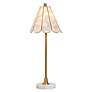 2_Tamara Day Verity 26"H White Marble Table Lamp With Brass & Capiz Shade more views