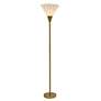 2_Tamara Day Verity 71"H Brass Torchiere Floor Lamp With Brass & Capiz Shade more views