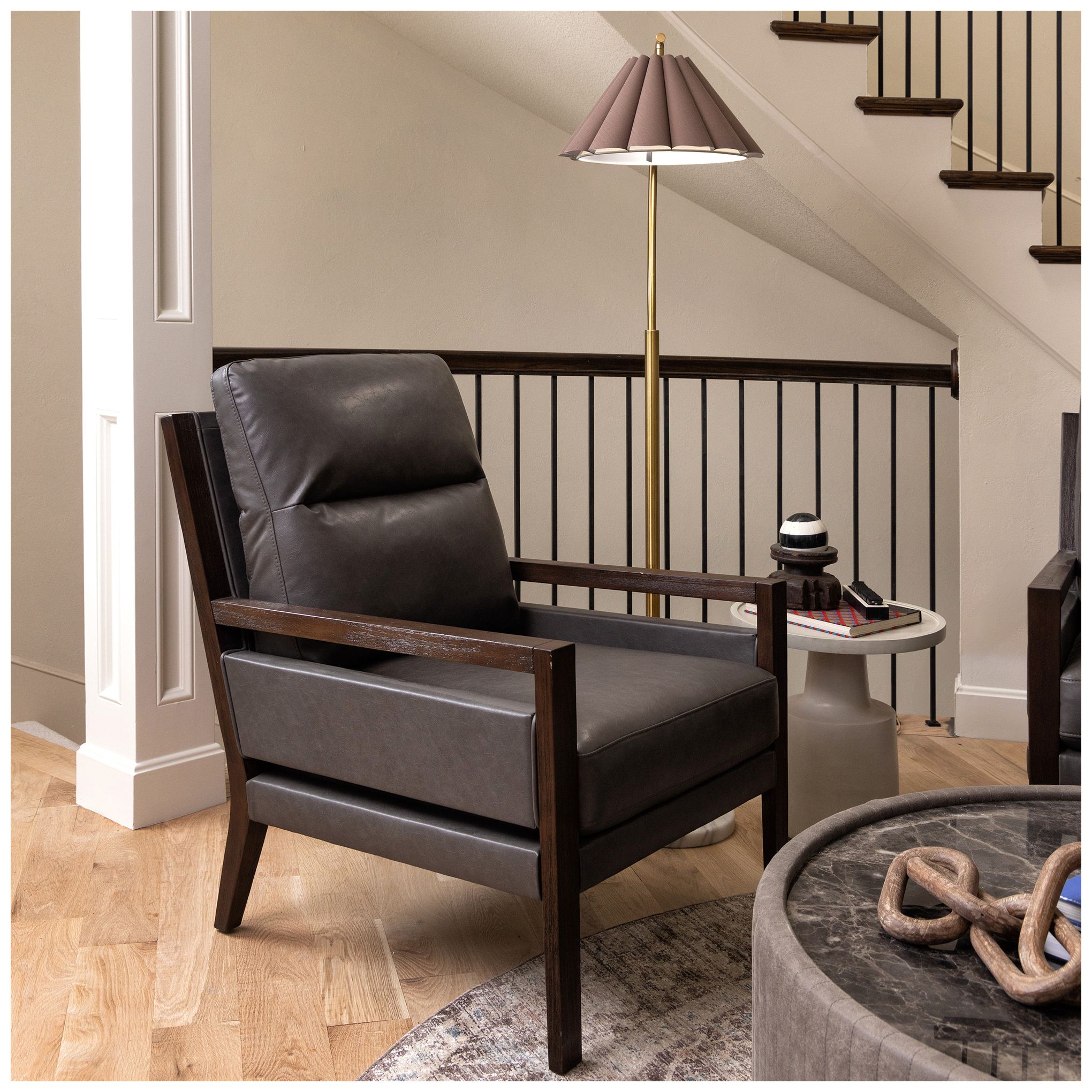 Tamara Day Vivienne 61"H White Marble &amp; Brass Floor Lamp