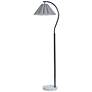 1_Tamara Day Vivienne 64"H White Marble & Black Floor Lamp With Grey Shade