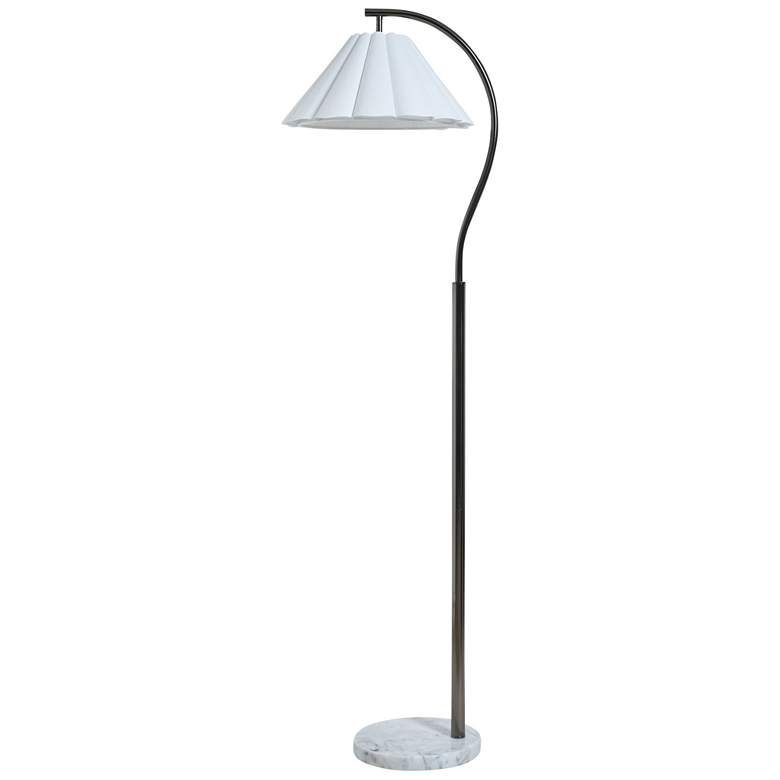 Image 1 Tamara Day Vivienne 64"H White Marble & Black Floor Lamp With White Shade