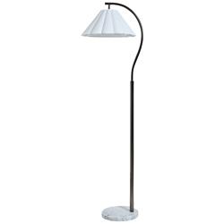 Tamara Day Vivienne 64"H White Marble & Black Floor Lamp With White Shade
