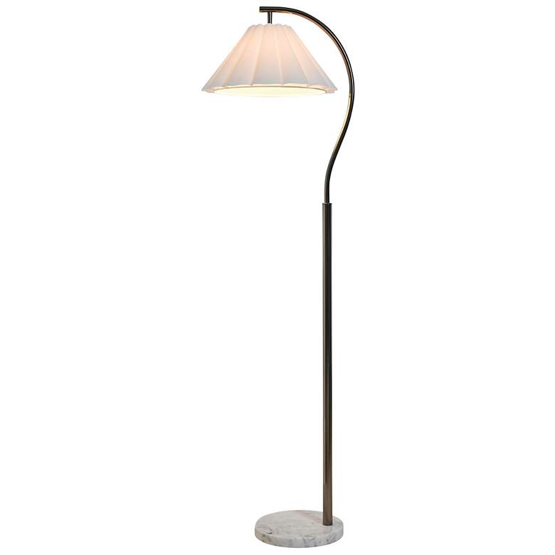 Image 2 Tamara Day Vivienne 64"H White Marble & Black Floor Lamp With White Shade more views