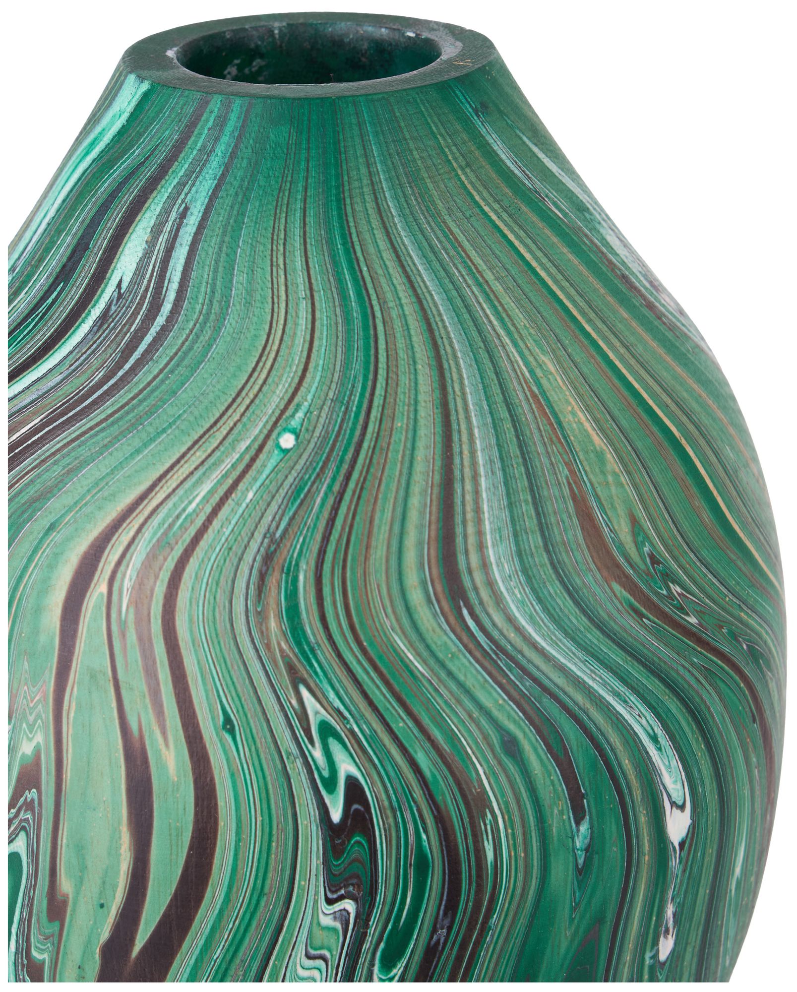 Image 2 Tamarind Marbleized Dark Green Small Vase more views