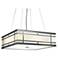 Tambour 24" Wide Dark Iron and Faux Alabaster Pendant