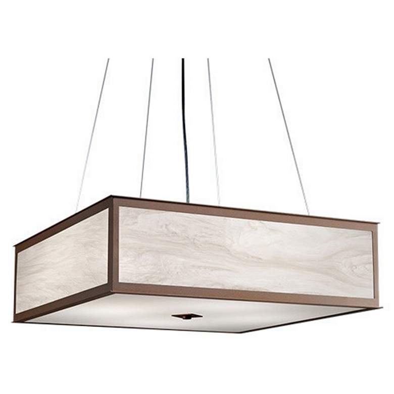 Image 1 Tambour 24" Wide Empire Bronze and Caramel Onyx LED Pendant