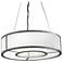 Tambour 24"W Satin Pewter and Opal Acrylic Ring Pendant LED