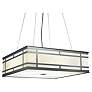 Tambour 30"W Dark Iron and Faux Alabaster Pendant 0-10V LED