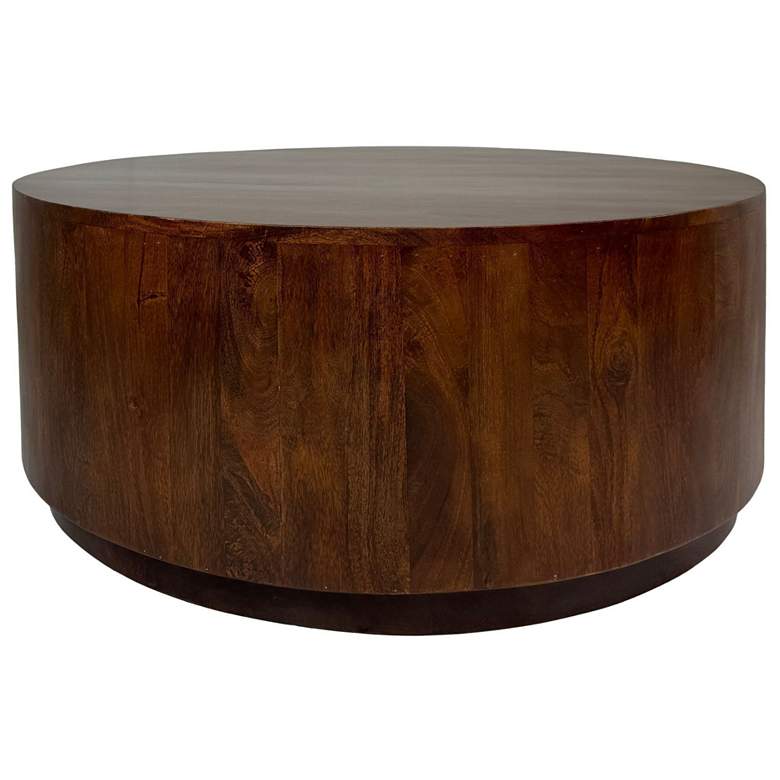 Image 1 Tamia 42" Round Wooden Coffee Table - Chestnut