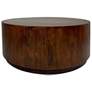 1_Tamia 42" Round Wooden Coffee Table - Chestnut