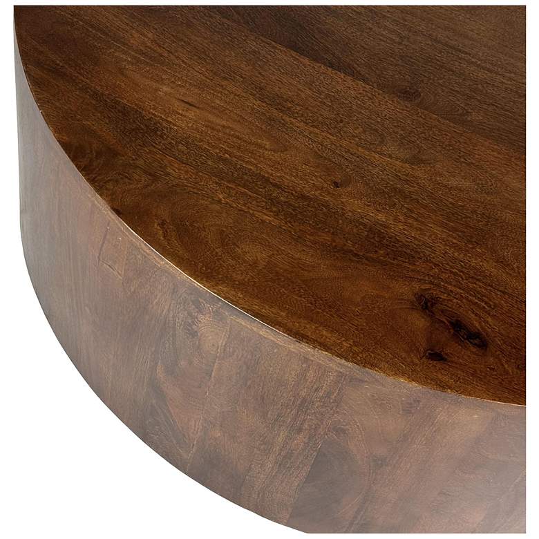 Image 3 Tamia 42" Round Wooden Coffee Table - Chestnut more views