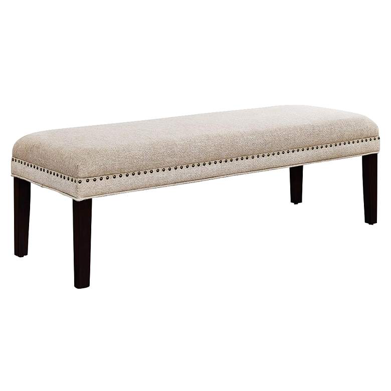 Image 1 Tammie 57" Wide Tan Upholstered Bench