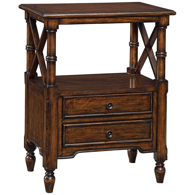 Image 2 Tamryn 24 inch Wide Brown Cherry 2-Drawer Accent Table