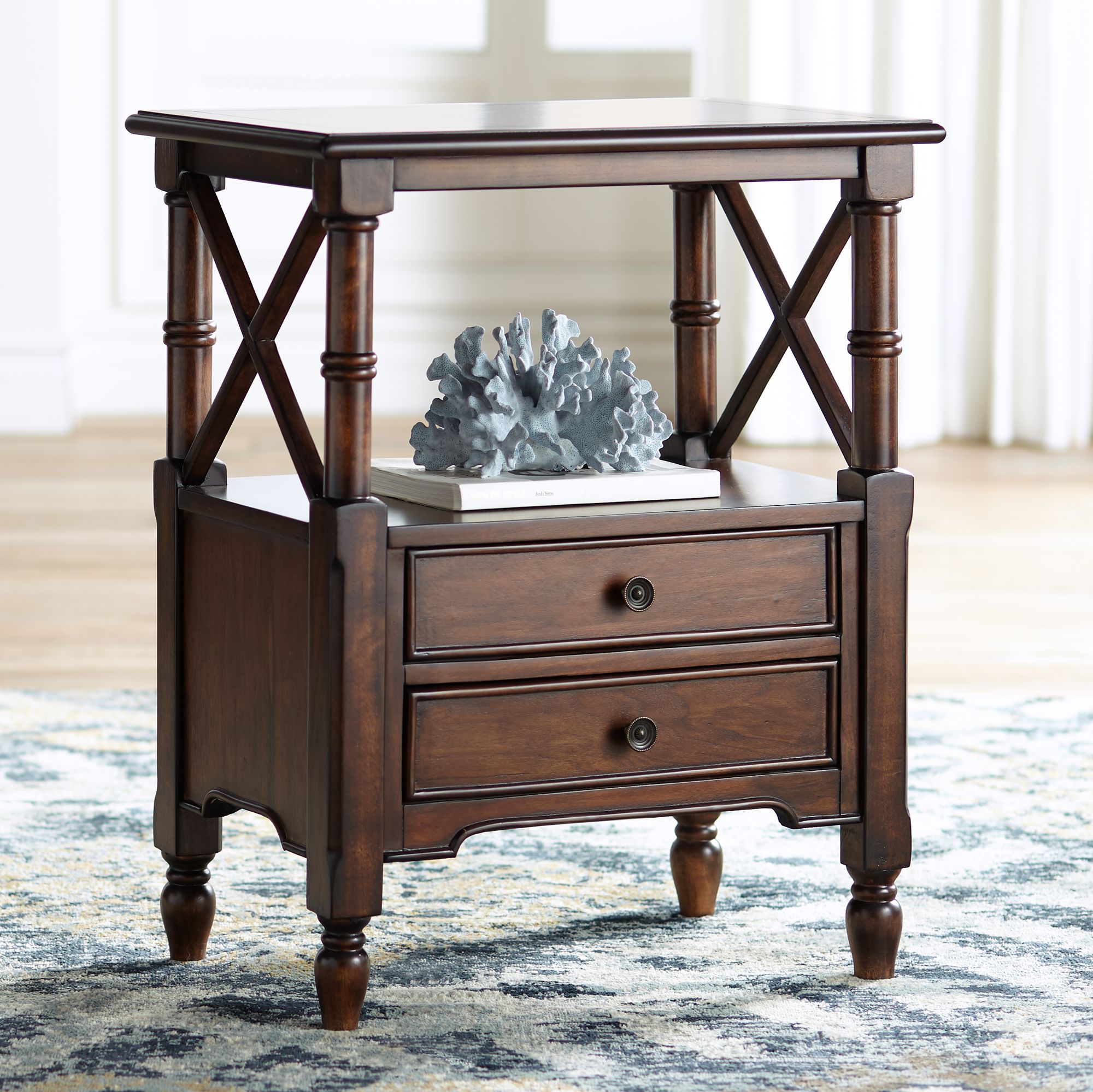 two drawer accent table