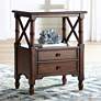 Tamryn 24" Wide Brown Cherry 2-Drawer Accent Table