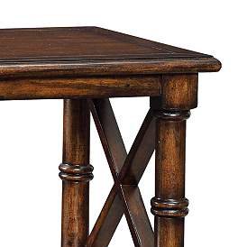 Image3 of Tamryn 24" Wide Brown Cherry 2-Drawer Accent Table more views
