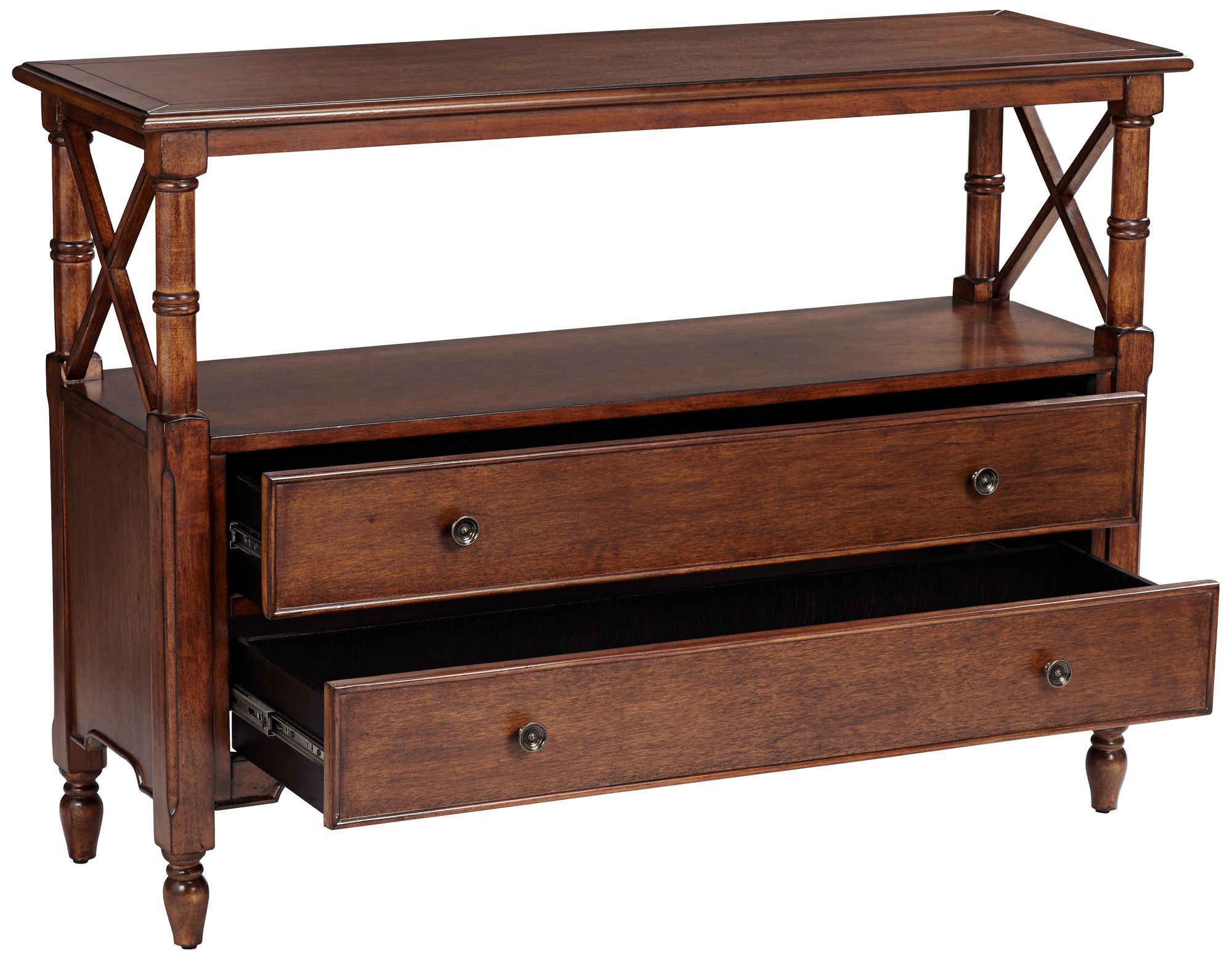 Tamryn 48" Wide Brown Cherry 2-Drawer Console Table - #4C669 | Lamps Plus