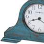 Tamson 13 3/4" Wide Weathered Teal Blue Mantel Clock