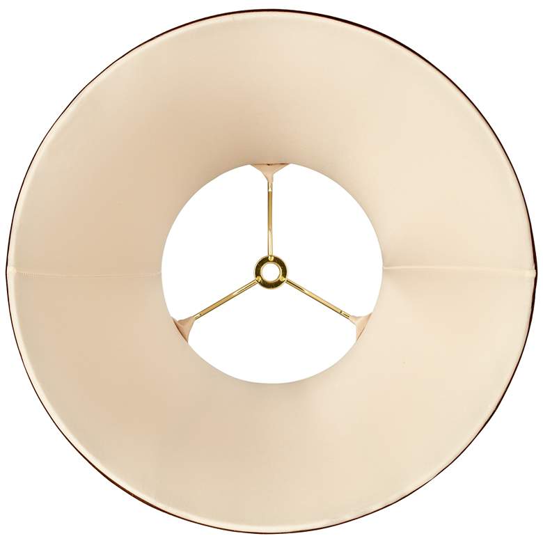 Image 4 Tan and Brown Trim Set of 2 Bell Lamp Shades 6x12x9 (Spider) more views