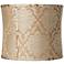 Tan and Taupe Damask Drum Lamp Shade 13x13x11 (Spider)
