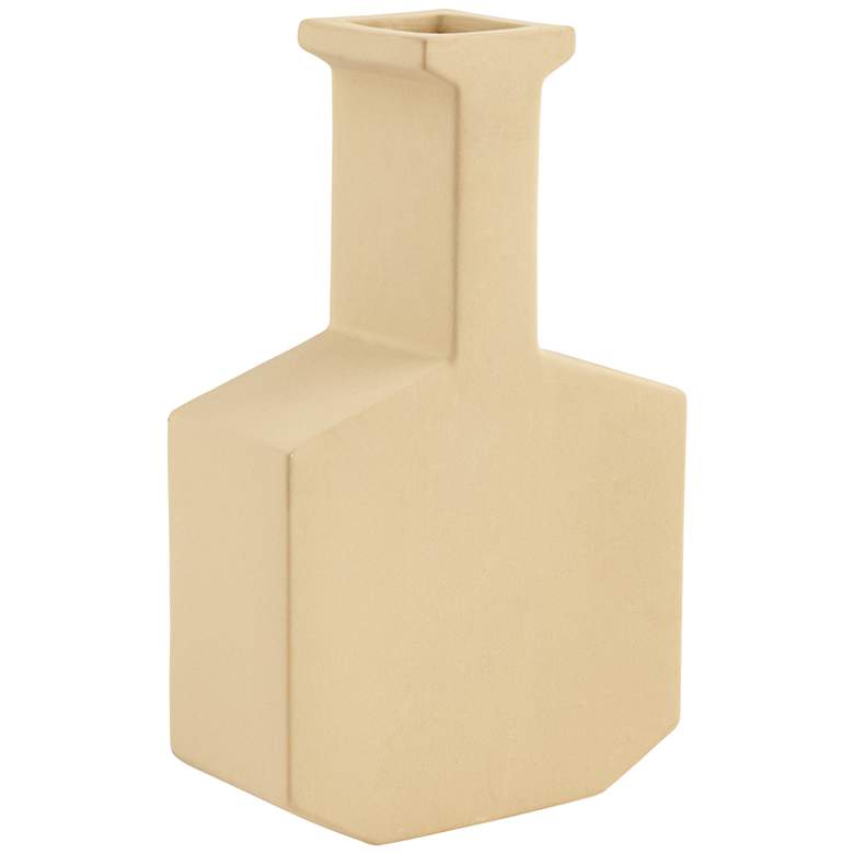 Image 1 Tan Apricot 8 1/2" High Square Bottom Modern Vase