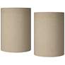 Tan Cotton Set of 2 Cylinder Lamp Shades 8x8x11 (Spider)