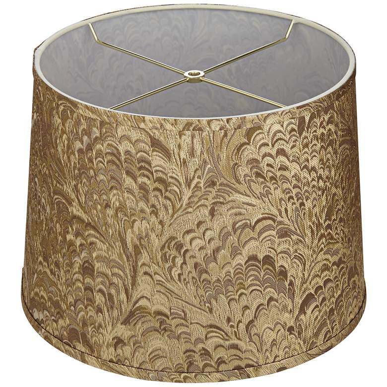 Image 4 Tan Fabric Tapered Drum Lamp Shade 13x15x11 (Spider) more views