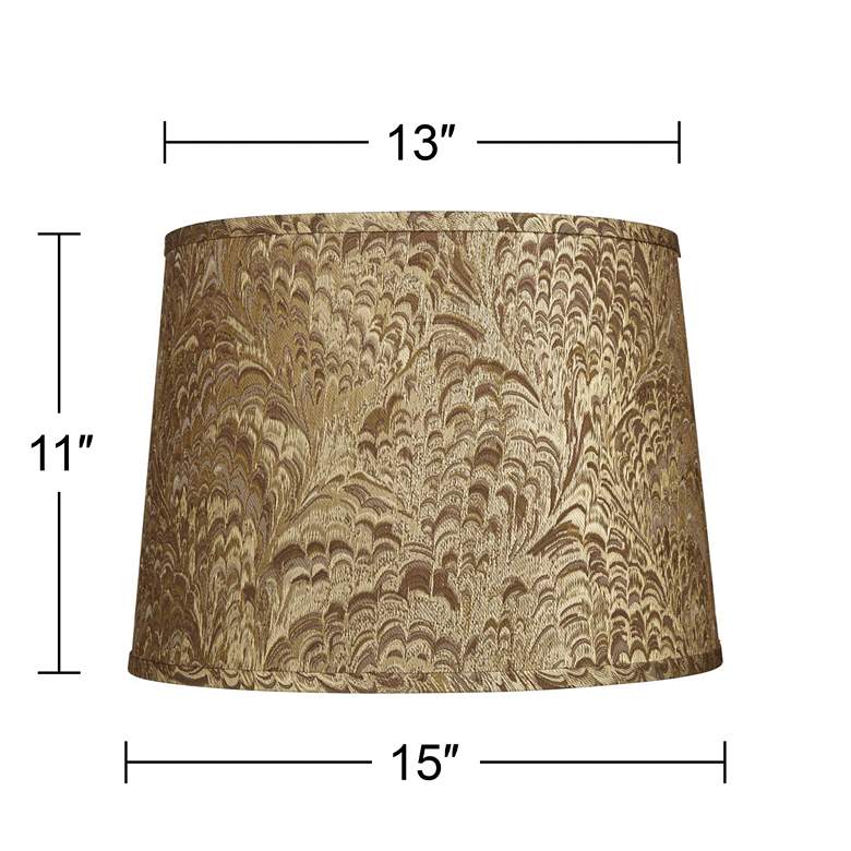 Image 7 Tan Fabric Tapered Drum Lamp Shade 13x15x11 (Spider) more views