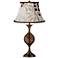 Tan Floral Silhouette Bronze Center Sphere Table Lamp