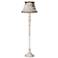 Tan Floral Silhouette Shabby Chic Antique White Floor Lamp