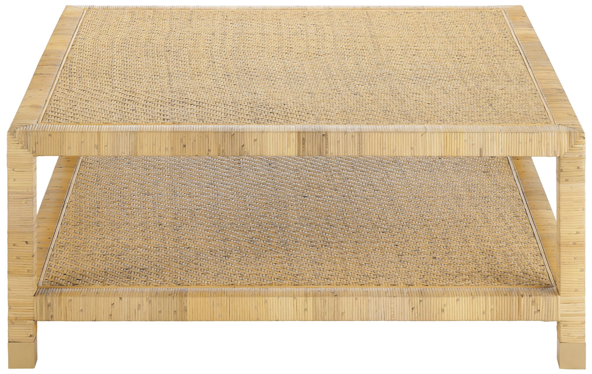 Thumbnail2 of Tan Raffia Square Cocktail_Coffee Table more views