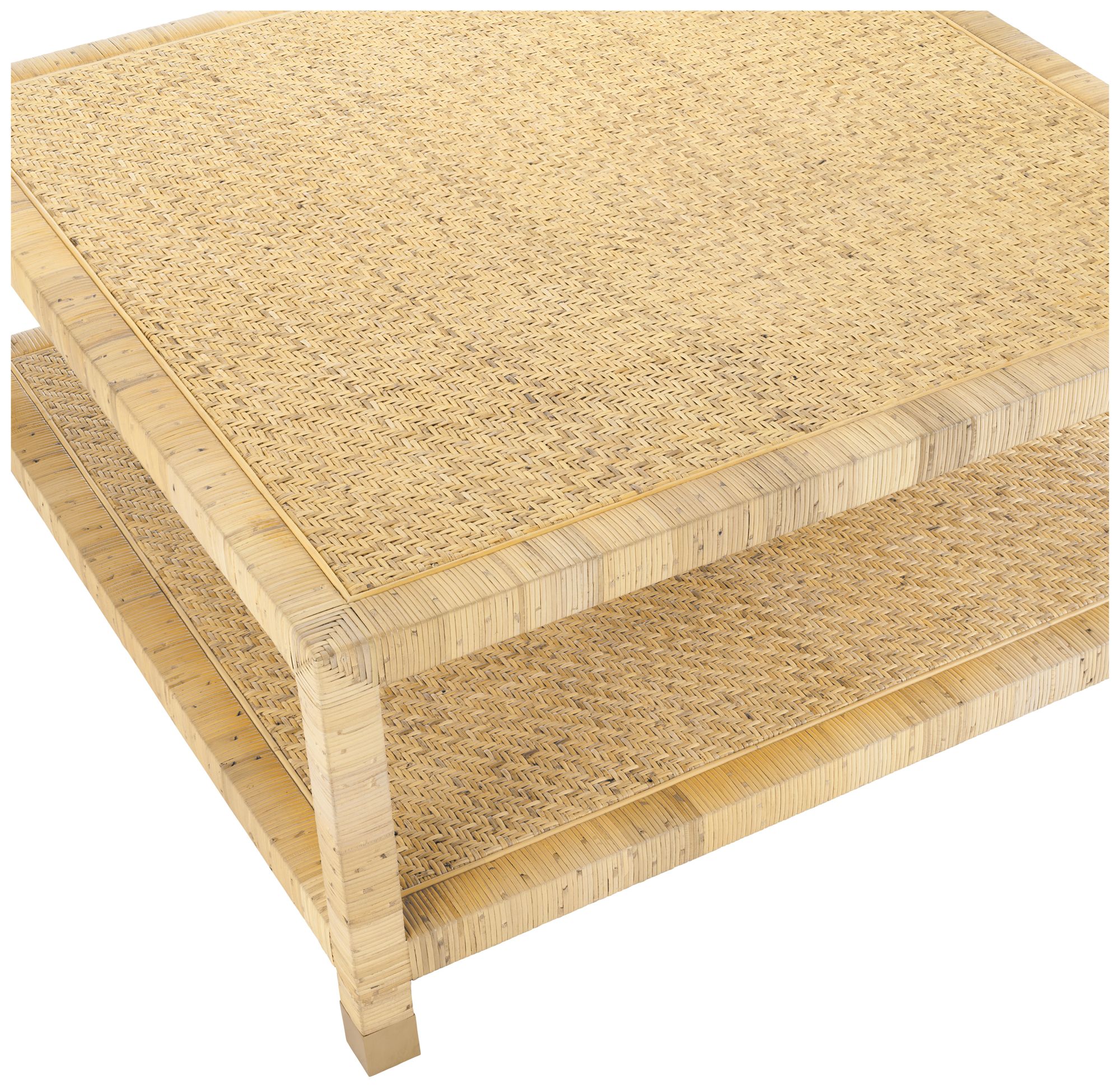 Thumbnail3 of Tan Raffia Square Cocktail_Coffee Table more views