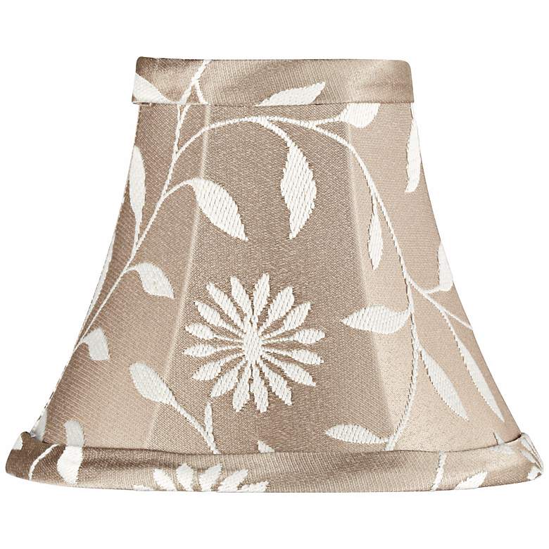 Image 1 Tan with Floral Fabric Shade 3x6x5 (Clip-On)
