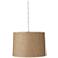Tan Woven 16" Wide Brushed Steel Shaded Pendant