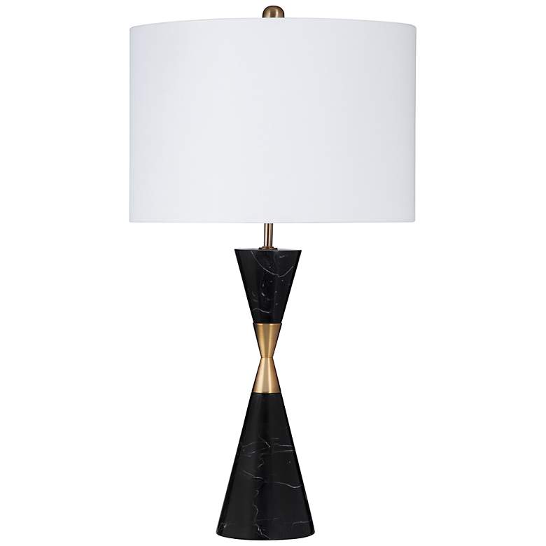 Image 2 Tana 27" High Black Cone-Shaped Marble Table Lamp