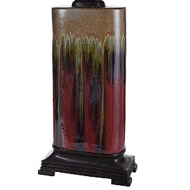 Image5 of Tandoori Spice Dark Red and Tan Tall Ceramic Table Lamp more views