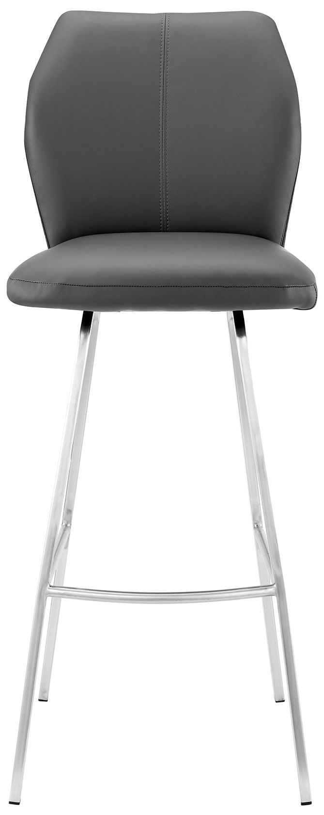 Thumbnail3 of Tandy 26 in. Barstool in Brushed Stainless Steel Finish, Gray Faux Leather more views